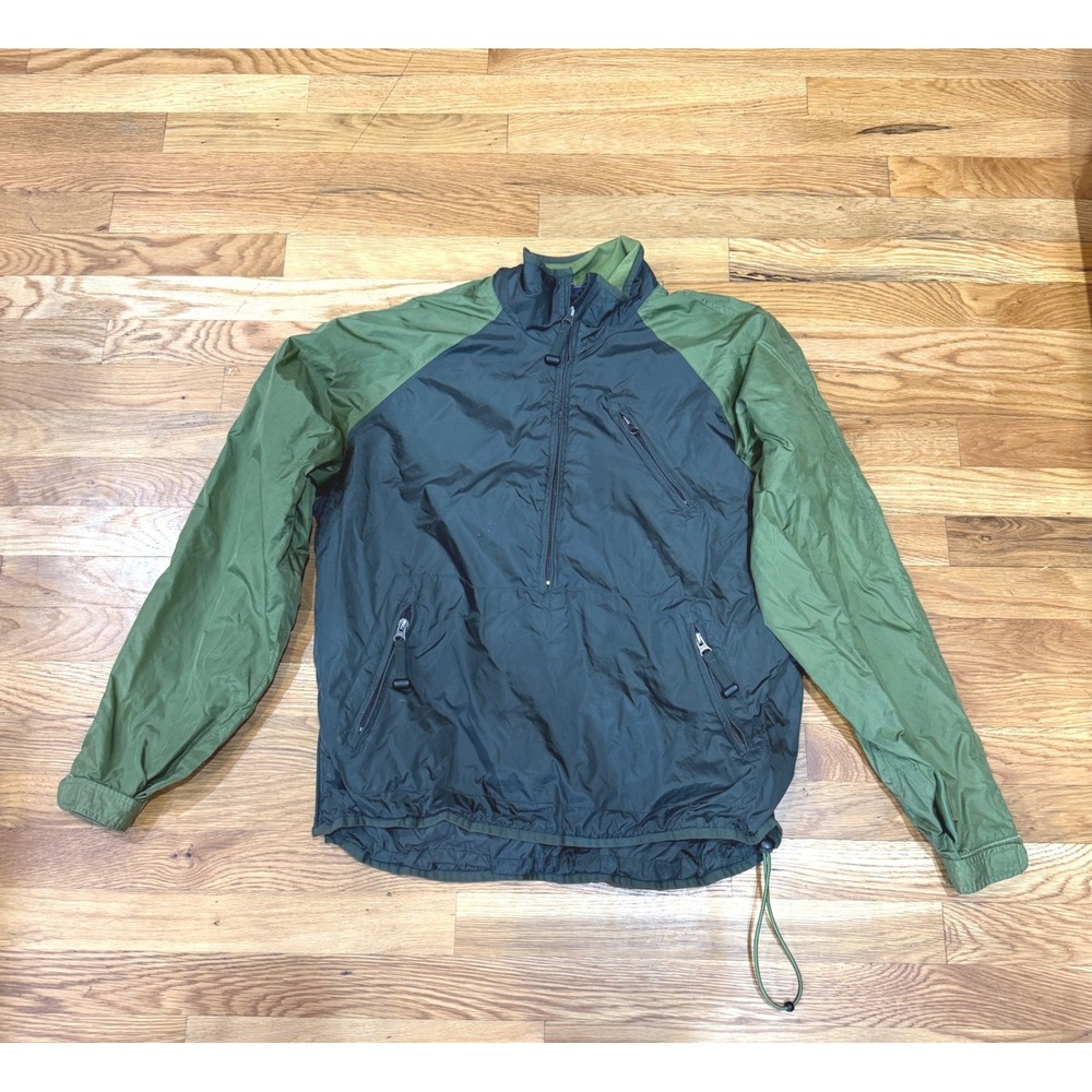 Vintage Gap Mens S Half Zip Windbreaker Green Grey Colorblock Pullover 2002